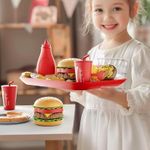 product_image_name-Generic-62 pcs Children's Toy Kitchen Playset Pretend Fast Food Pizza Family Bucket Hamburger Cooking French Fries Fried Egg Tart Meal Set-4