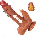 product_image_name-Generic-Powerful Thrusting Dildo Vibrator Licking Vibration Heated Silicone Dildo -1
