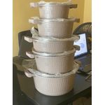 Generic 5 Set Diecast Non-Stick Pots-Granite Effect