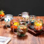 Generic New Design Handmade High Borosilicate Creative Dry Flower Double Wall Glass Mug Cup - image 2
