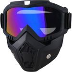 Generic Anti Fog Motorcycle Full Face Mask Detachable Goggles Adjustable Windproof Dustproof Face Protection