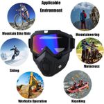 Generic Anti Fog Motorcycle Full Face Mask Detachable Goggles Adjustable Windproof Dustproof Face Protection - image 2