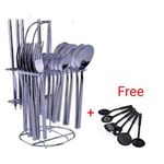 24 Pieces Dinning Cutlery Set USA + 6 Pieces Cooking Spoon