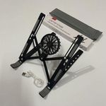 Generic Aluminum Alloy Foldable Laptop Stand And Cooler Fan - Black