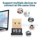 Generic USB Bluetooth 5.0 Adapter Transmitter Bluetooth Receiver Audio Bluetooth Dongle Wireless USB Adapter for Computer PC Laptop Phone Tablet Printer Headphone Speaker Wireless Mouse Keyboard Music - image 2