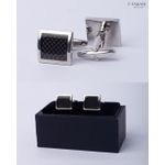 PABANI Signature Black Square Executive Mens Metal Cufflinks For Corporate Wear
