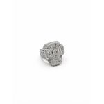Fashion Iced Studded Stones Silver Men's Ring 9