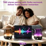 Generic RGB Glowing Portable Bluetooth Speaker, 360 Surround Sound Wireless Desk Speaker with TWS Function & Multi Playback Ports - image 3