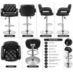 Generic Luxury Black Tufted Adjustable Bar Stool - image 2