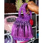Beads Purple Tassels Beaded Bag - image 2