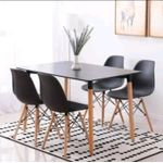 Generic Rectangle Dinning Table And 4 Chair-black