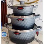 3 Pcs Die-cast Marble/Granite Pot Set.