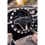 Generic Premium Universal Suede Steering Wheel Cover - Grey and Black - image 2
