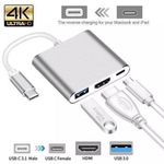 3 In 1 Type C USB To USB-C 4K HDMI USB 3.0 Adapter Converter