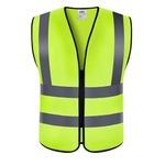 Fashion Reflective Vests, Reflective Clothing, Reflective Jackets for Construction Sites, Building, Traffic,Lemon - image 3