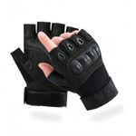 Generic Fingerless Gloves With Hard Knuckle Anti-Slip Adjustable - image 2