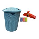 Clothes Storage Laundry Basket With Hangers And Free Pegs 