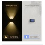 Generic TIMBUTUS 2pcs Solar Outdoor Lights 6LED Beads Up And Down Light Solar Powered Waterproof Wall Light - image 2