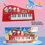 Interactive toy piano for children with animal characters, sound effects, and light-up keys