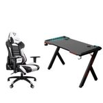 Gaming/studio Desk With LED Lights And Furgle Gaming Chair