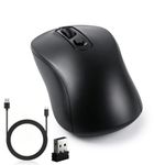Generic Black Silent Wireless Mouse BT+2.4G Dual Mode Type-C Rechargeable 3 DPI for Laptop PC