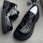 Men Classic Shoe Premium Glossy Platform Black