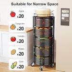 Generic  5-tier rotating kitchen storage basket trolley 360-degree rolling caster wheels - image 4