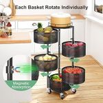 Generic  5-tier rotating kitchen storage basket trolley 360-degree rolling caster wheels - image 5