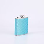 Generic Luxury Blue Rhinestone Stainless Steel Hip Flask – 6oz Portable Alcohol Flask