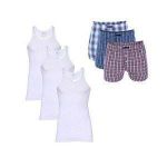 Singlet and boxer set for men 3pcs white