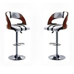 Generic Modern (Wooden Backrest)Swivel Bar Stools - Set Of 2