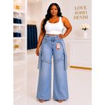 Denim Women’s Light Blue Wide-Leg Baggy Jeans