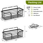 Generic No-drill bathroom shelf, shower organizer with soap dish  - Black - image 6