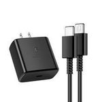 Generic 45W Ultra-Fast USB-C Black Charging Kit - High-Speed Power Adapter & Cable For galaxy Z Fold ,Google Pixel Redmi