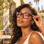 Fashion Women's Black Frame Blush Gradient Eyeglasses - image 5