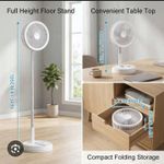 Generic 7200mah Rechargeable Foldable Fan With Long Pole Full Stand - image 3