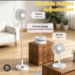 Generic 7200mah Rechargeable Foldable Fan With Long Pole Full Stand - image 4