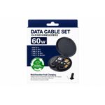 Generic 60W MultiFunction Data Cable Set – 5 in 1 Fast Charging Cable Kit with Storage Case