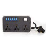 Generic USB Power Supply With Led Lights, 6-Pole USB, 3-Port Protection Power Socket  Extension Box - image 7