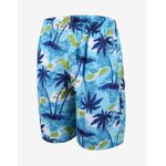 Cargo Men's Blue Palm Tree Beach Shorts Tropical Wave Print Quick Dry