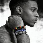 product_image_name-Fashion-4 Pcs/Set Multi-Layer Men's Solid Color PU Leather Braided Bracelet-5