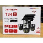 V380 Triple Lens PTZ Solar Camera with Night Vision, Auto Tracking, Solar Light, WiFi CCTV Security Camera