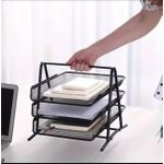 Generic File Tray Desktop Organizer – Anti-Rust 3-Layer Metal Document Rack - image 2