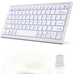 JOMAA Backlit Wireless Keyboard 2.4G USB Rechargeable Bluetooth Keyboard