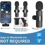 product_image_name-Generic-TECHMASTERS K9 Wireless Microphone 2.4GHz Professional Microphone with Clip for iPhone and Type-C (2 Microphones)-2