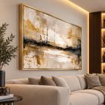 Home Decorators Collection Abstract Gold & Black Textured Wall Art Frame – Luxury Modern Canvas Decor - image 4