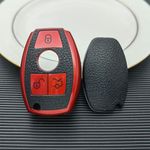 product_image_name-Generic-Premium Silicone/Leather Key Cover For Mercedes Benz Models - Red-2