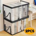 Generic 2pcs Transparent plastic storage box, foldable