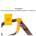 Fashion Blue Beige Leopard Square Tr90 Anti-blue Light Optical Eyeglasses - image 8