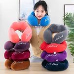 Generic U shaped Extra comfy Neck Pillow / Airplane pillow  with button